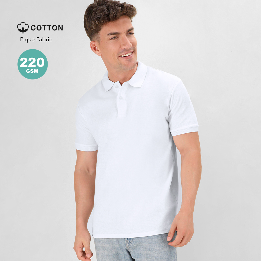 Koupan Adult White Polo Shirt