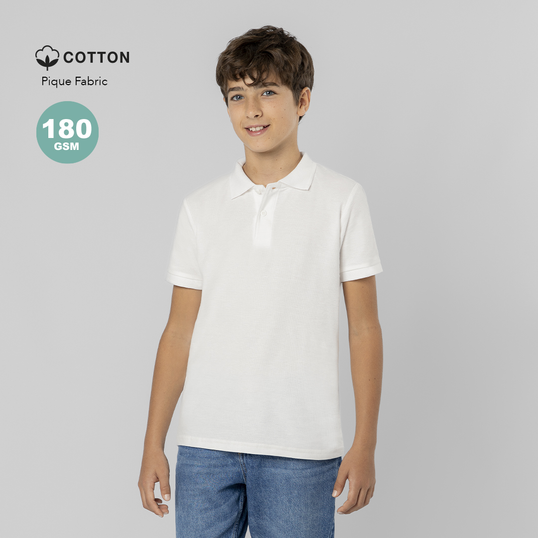 Charles Kids White Polo Shirt