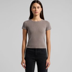 Wo's Faded Organic Rib Tee