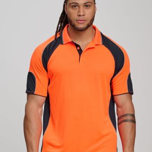 Men's Hi-Vis Cooldry Contrast Polo with Sleeve Panels