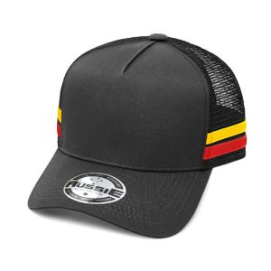 - A-Frame Striped Trucker Cap