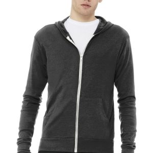 BELLA+CANVAS Unisex Triblend Full-Zip Lightweight Hoodie