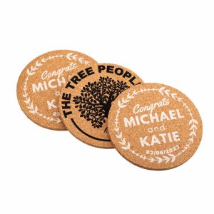 Customised/ Branded Reusable & Compostable Cork Round Coasters