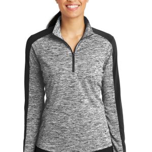 Sport-Tek Ladies PosiCharge Electric Heather Colorblock 1/4-Zip Pullover