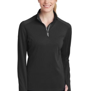 Sport-Tek Ladies Sport-Wick Textured 1/4-Zip Pullover