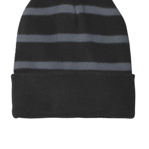 Sport-Tek Striped Beanie with Solid Band
