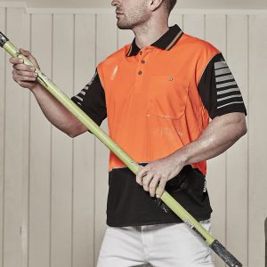 Mens Hi Vis Zone Short Sleeve Polo
